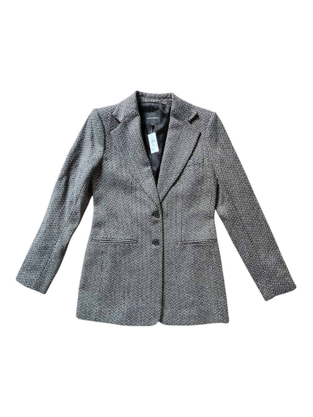 Banana Republic NEW Women’s Wylder Tweed black & stone Wool Blend Blazer Size 2